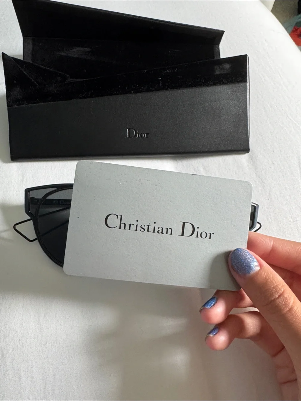 Dior Black Metal Geometric Cat-Eye Sunglasses